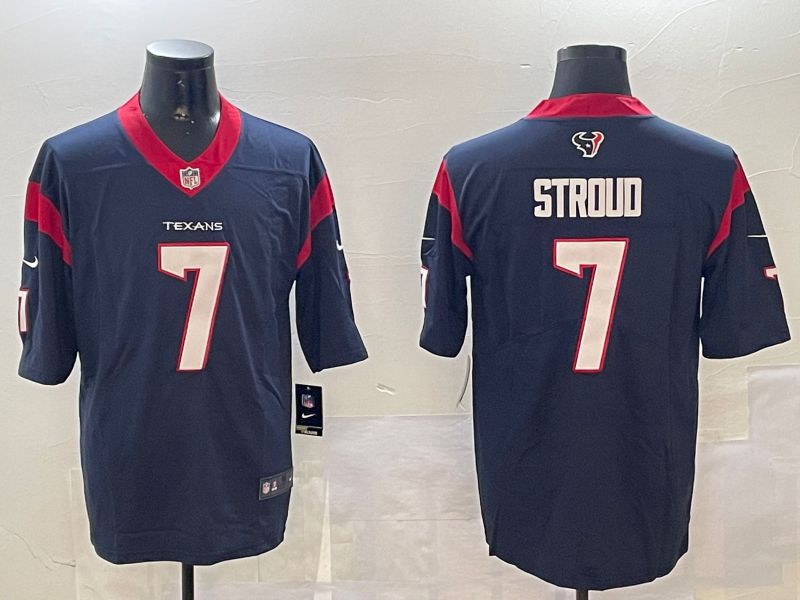 Men Houston Texans #7 Stroud Blue Second generation 2024 Nike Limited NFL Jersey style 0108->houston texans->NFL Jersey